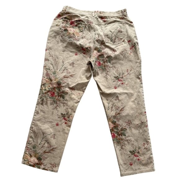 Lauren Ralph Lauren Womens Floral Pants 12P Feminine Multicolor Chic Pockets - Picture 2 of 6